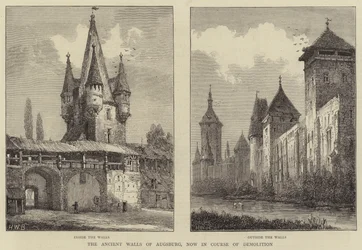 De gamle mure i Augsburg, som nu er ved at blive revet ned